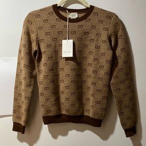 Gucci Kids Monogram-print Kitted Jumper